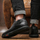 BLACK ZIP CASUAL LEATHER SHOES FOR MEN