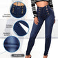 Double Breasted High Waist Skinny Jeans-2