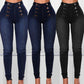 Double Breasted High Waist Skinny Jeans-3