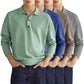 Men's Fashion Casual Loose Lapel Long Sleeve Polo Shirt-9