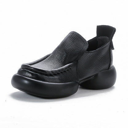 Ultra-soft vintage leather platform shoes